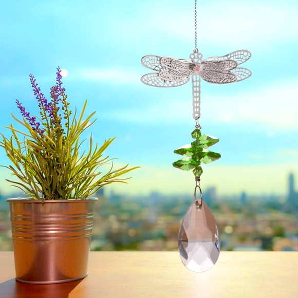 🆕New Dragonfly Crystal  Hanging Sun Catchers- Set of 6 - Picture 1 of 12